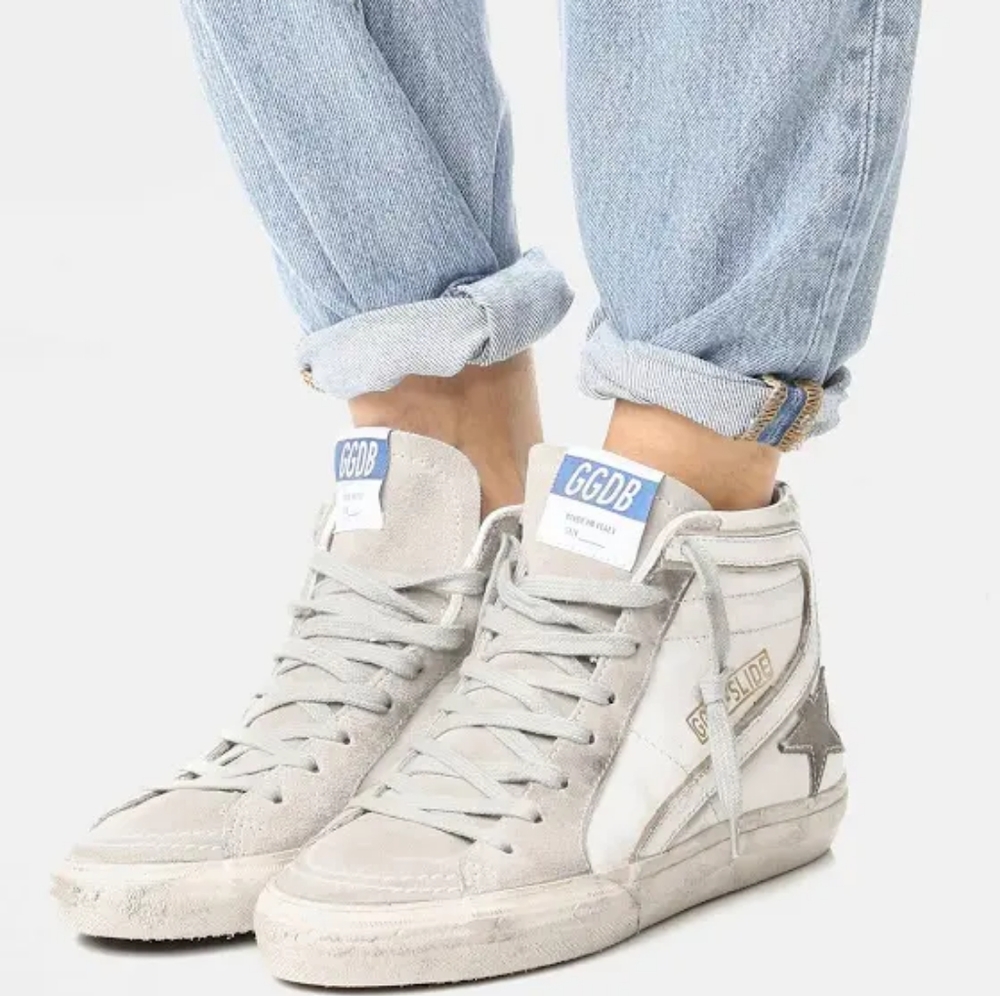Golden Goose Slide High White/Ice/Grey